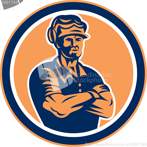 Image of Builder Carpenter Arms Crossed Retro