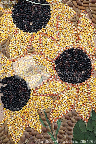 Image of Colorful handmade flowers made of corn
