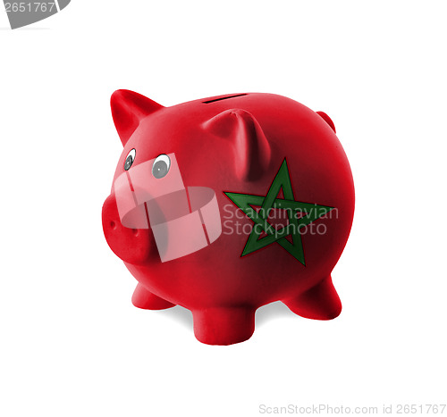 Image of Ceramic piggy bank with painting of national flag 