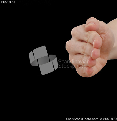 Image of White hand on black