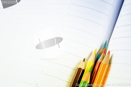 Image of Color pencil and agenda