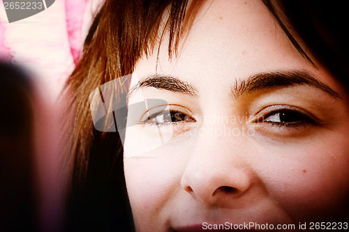 Image of Beautiful young woman face. 