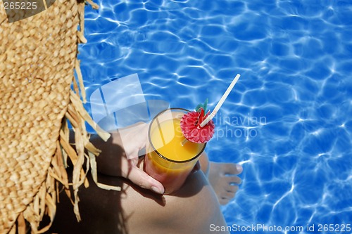 Image of Woman by Pool