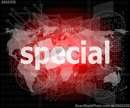 Image of Education concept: Special word on digital background