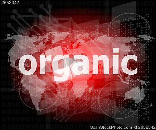 Image of Marketing concept: words organic marketing on digital screen