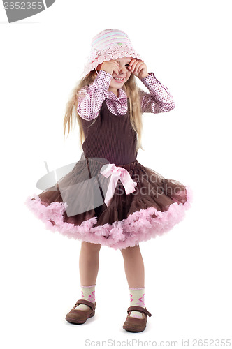 Image of Happy little girl in studio
