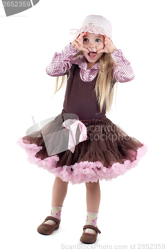 Image of Emotional little girl in studio
