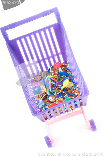 Image of Conceptual photo with miniature shopping-cart