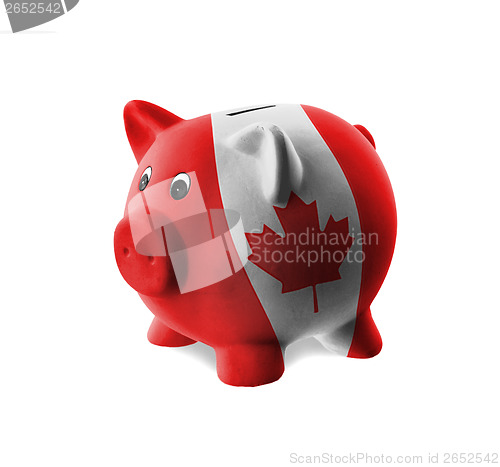 Image of Ceramic piggy bank with painting of national flag 