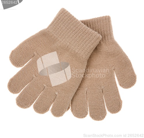 Image of knitted woolen baby gloves