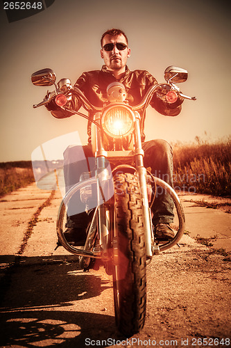 Image of Biker on a motorcycle