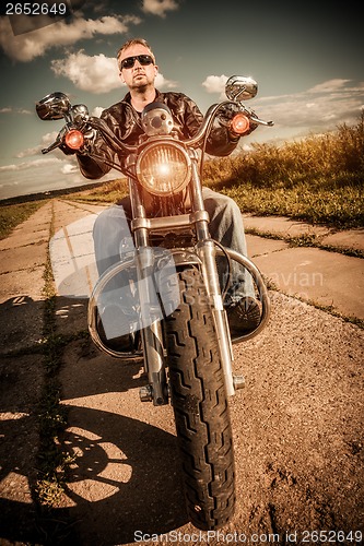 Image of Biker on a motorcycle