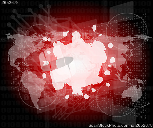 Image of blots on digital touch screen, digital background
