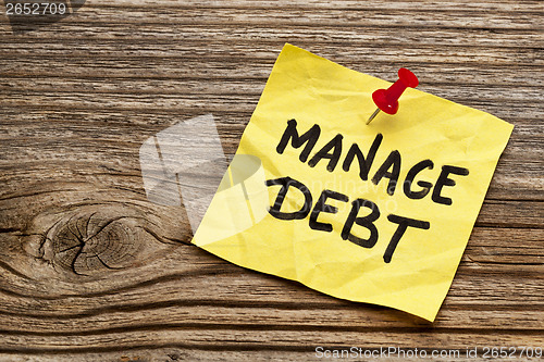 Image of manage debt reminder note