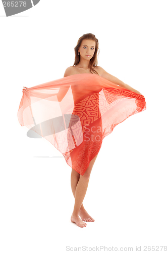 Image of girl with red sarong #2