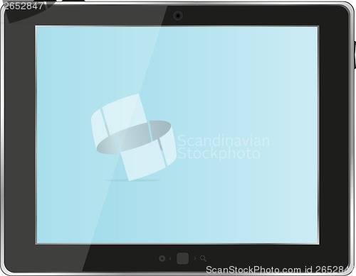 Image of Black abstract tablet pc on white background