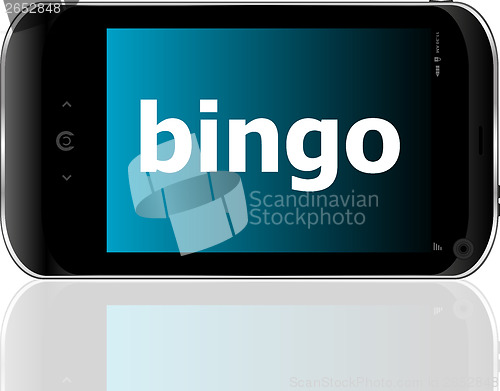 Image of smart phone with bingo word