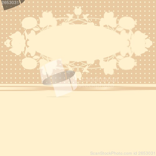 Image of beige card with abstract floral ornament