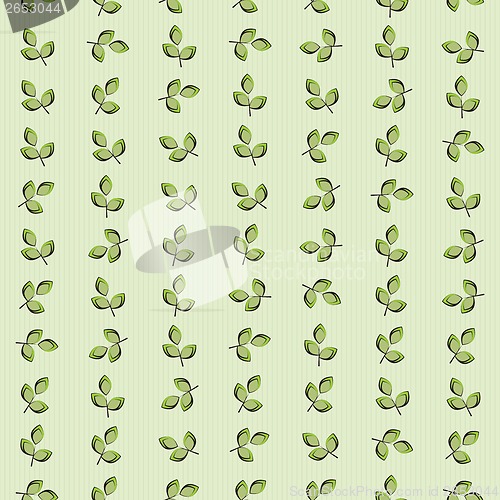 Image of green leaves striped background