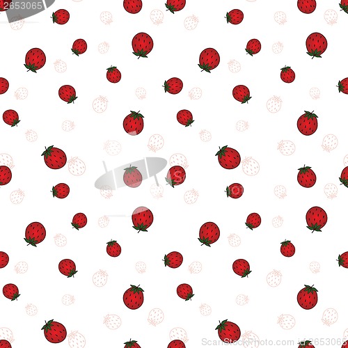 Image of Seamless background with strawberry berries
