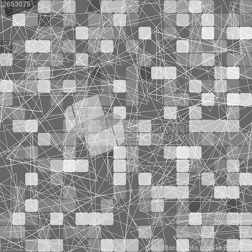 Image of geometric pattern of gray squares and triangles