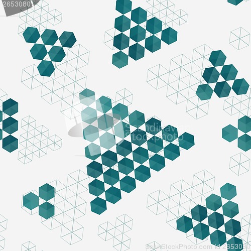 Image of Geometric pattern of hexagons triangles