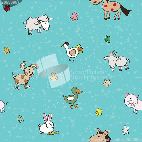 Image of Seamless texture of the farm animals