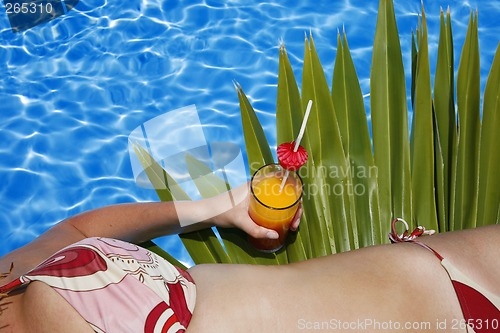 Image of Woman by Pool