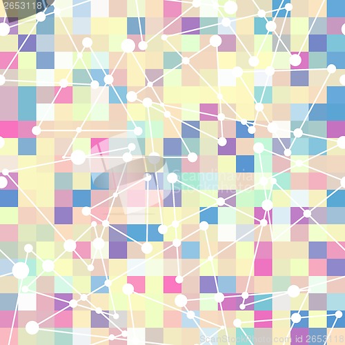 Image of geometric pattern of color square and triangle