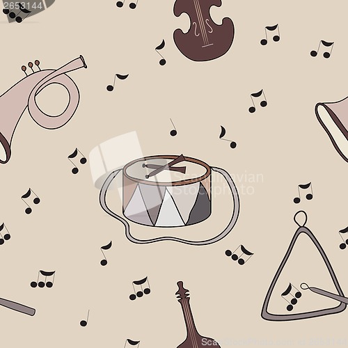 Image of Background with music notes and instruments