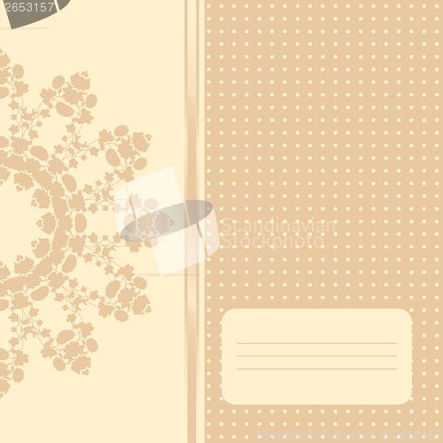 Image of beige card with abstract floral ornament
