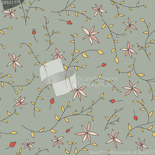 Image of seamless flower texture on a grey background