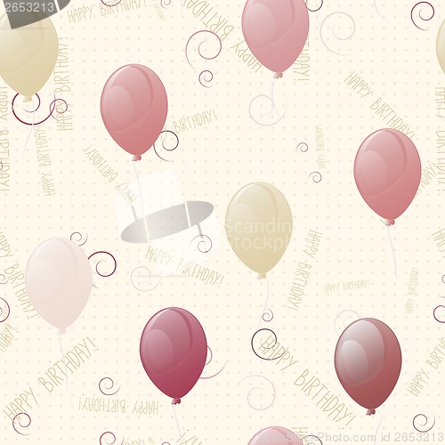 Image of balloons, happy birthday seamless texture