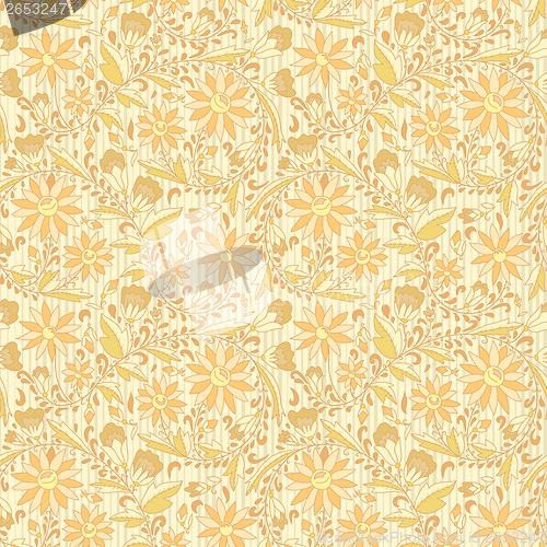 Image of Seamless ornament floral beige neutral background