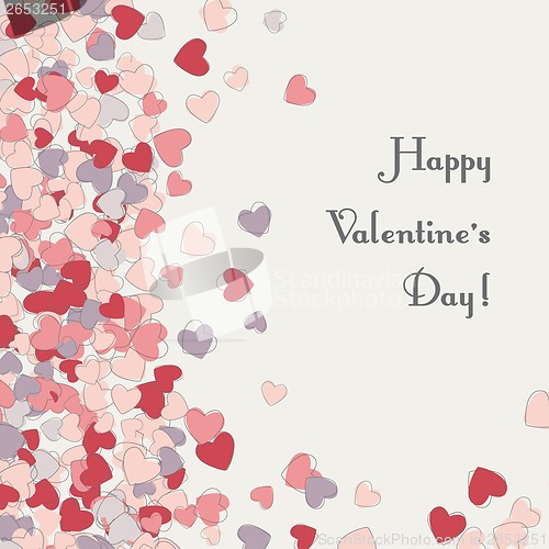 Image of postcard vertical with hearts for Valentine