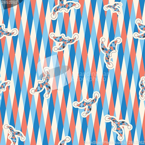 Image of seamless pattern triangle, clown hats