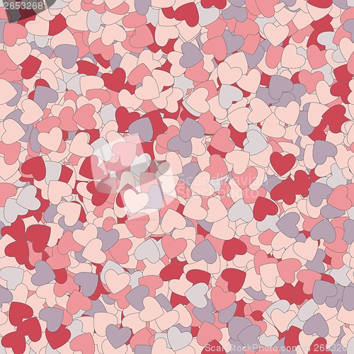 Image of seamless texture of hearts on Valentine's day