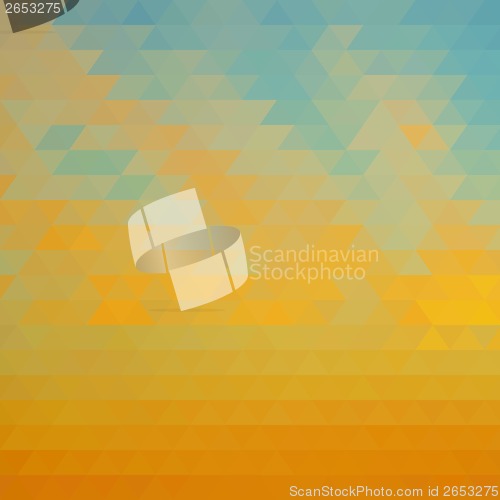 Image of abstract background of triangles sand and blue