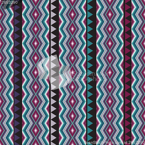 Image of seamless ethnic ornament  Zigzags, triangles