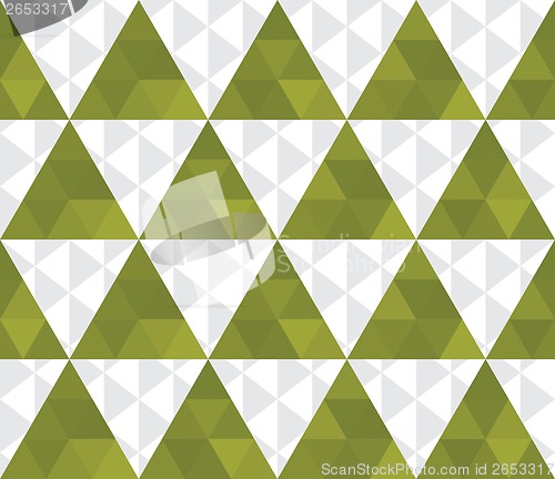 Image of  seamless texture of green and white triangle