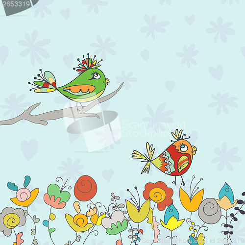 Image of background with flower and bird