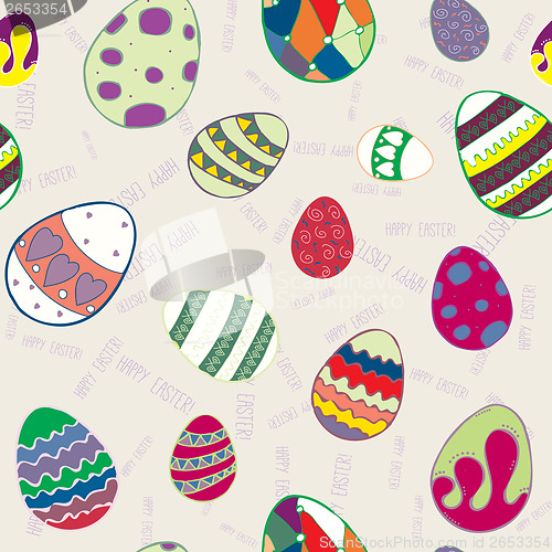 Image of Seamless texture of decorative eggs