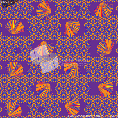 Image of abstract of bright circles and flower futuristic