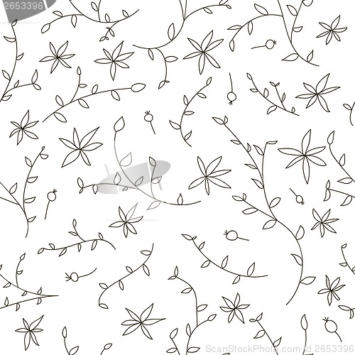 Image of Flower monochrome seamless texture