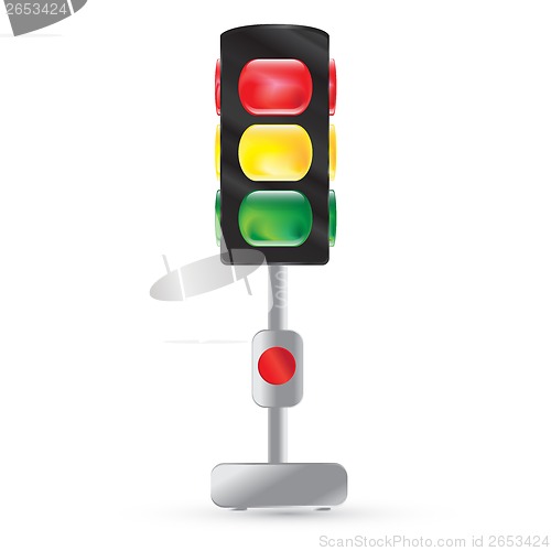 Image of traffic light painted on a white background