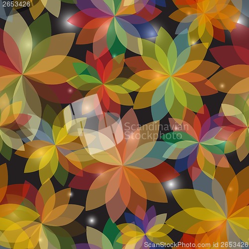 Image of pattern of flowers and petals