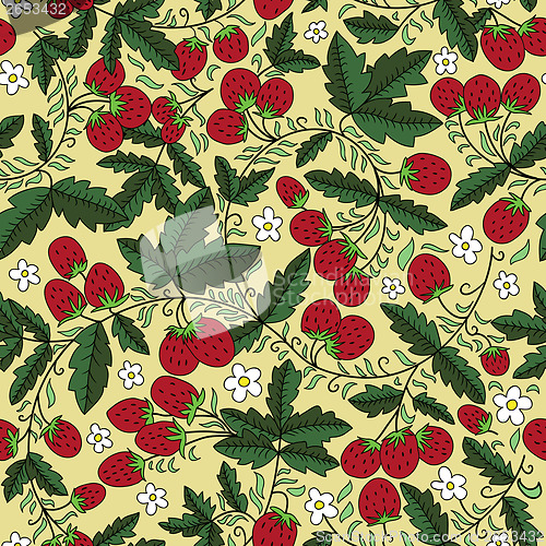 Image of seamless texture with strawberries