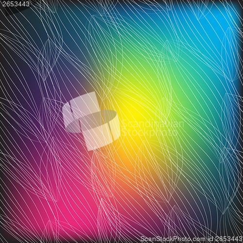 Image of colored background with a white outline drawing