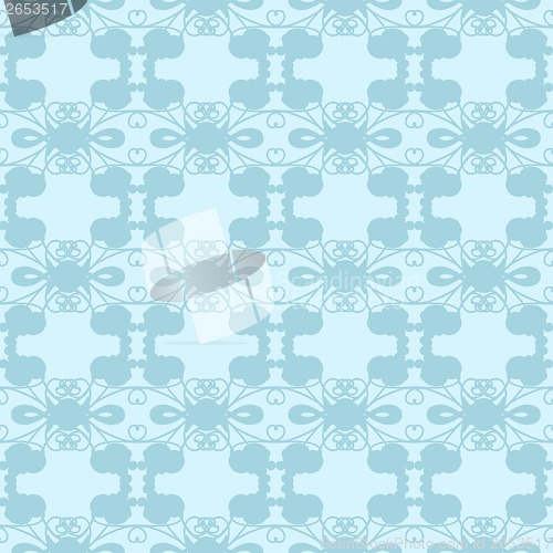 Image of Neutral floral ornament. cool blue