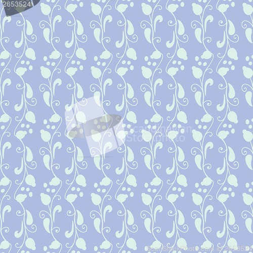 Image of Neutral floral ornament. blue lilac tone